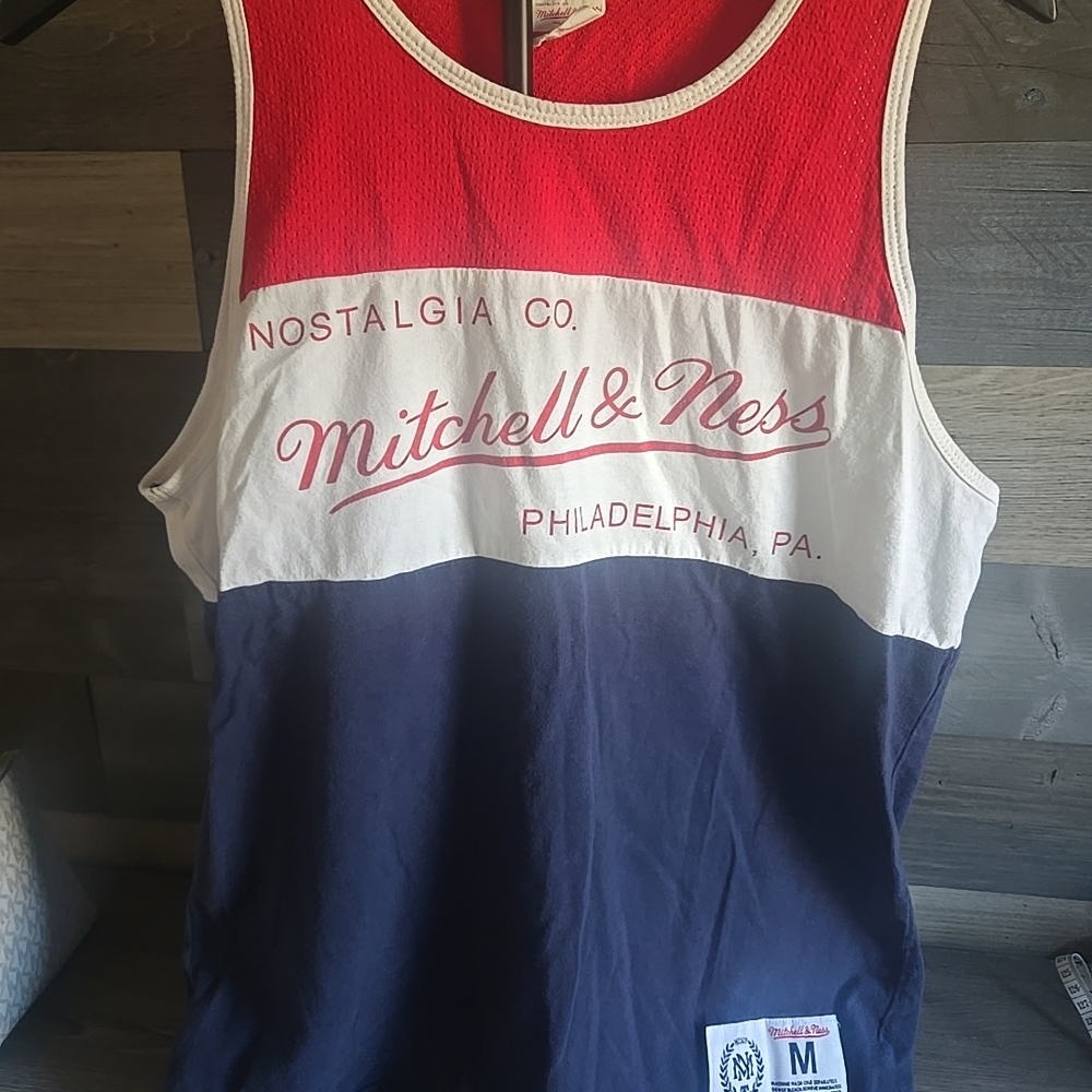 Mitchell & Ness Red and Blue Tank Top‎